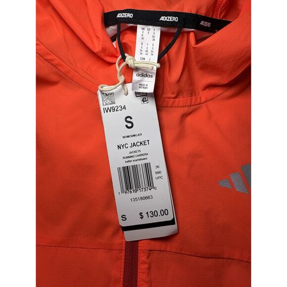 adidas Women’s Size S New York City FullZip Running Jacket Better Scarlet IW9234 - Picture 5 of 5
